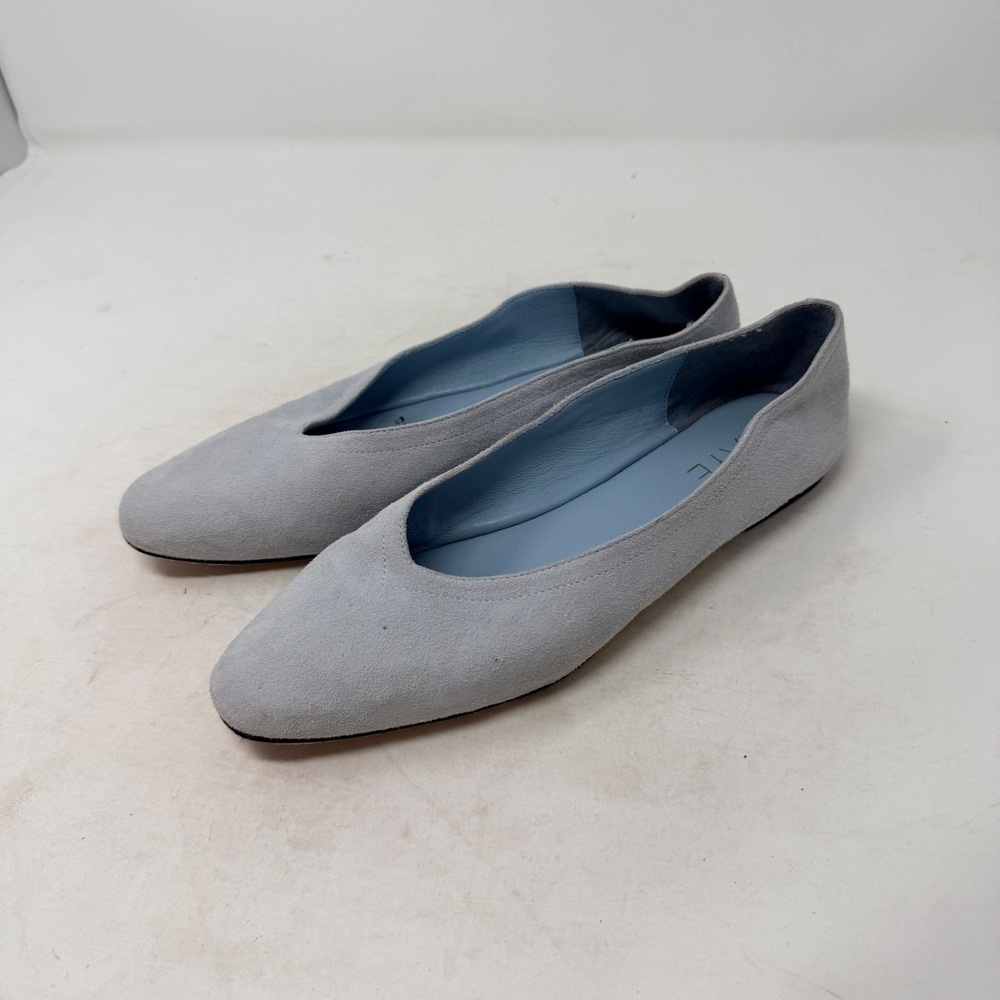 Raye Light Blue Suede V-Cut Almond Toe Ballet‎ Flats Size 6 Balletcore Spring